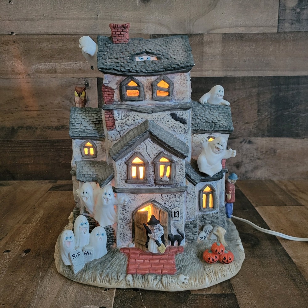 Old World Christmas OWC 1987 Halloween Haunted House Lights‎ Ghost Rare Tested